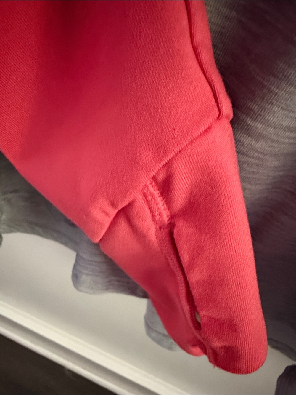 The North Face Heather Gray Raglan Long-Sleeve Tee with Coral Pink Sleeves - Picture 8 of 15